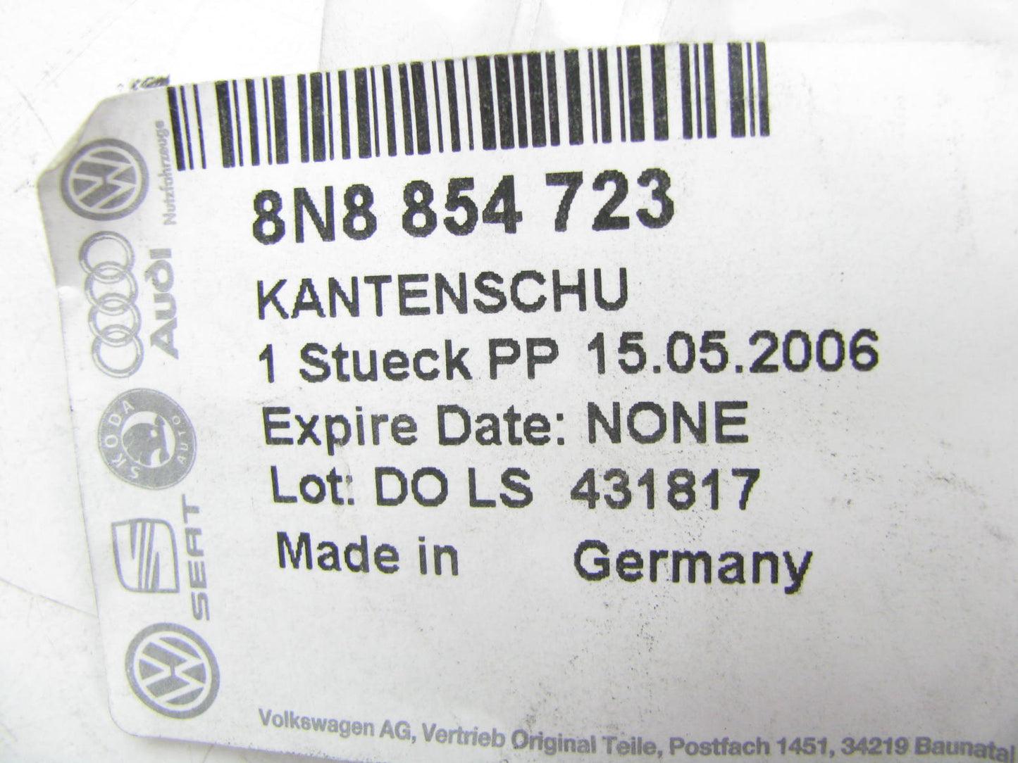 New Genuine OEM Right Roof Edge Protector Seal For 2000-06 Audi TT 8N8854723