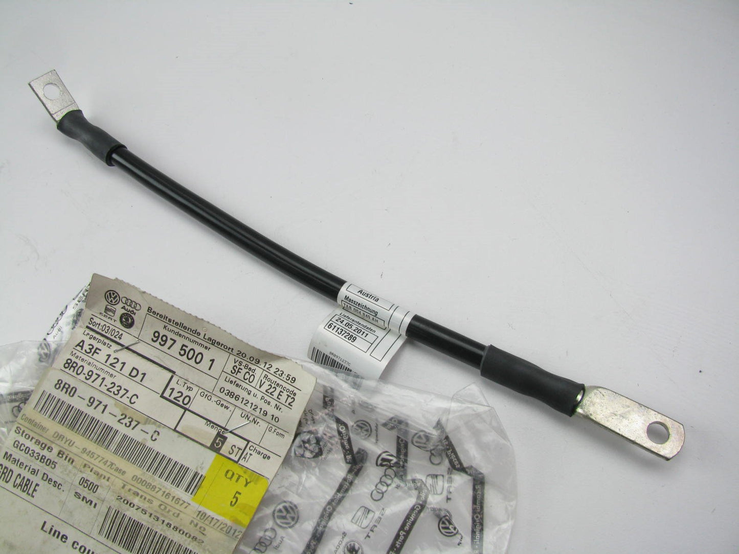 NEW - OEM Battery Negative Ground Cable For 2014-2015 Audi Q5 3.0L V6 8R0971237C