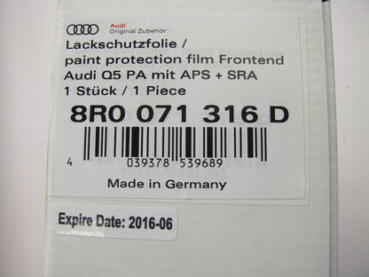NEW - OEM Front End Clear Paint Protection Stone Guard Film 2014-2017 Audi Q5
