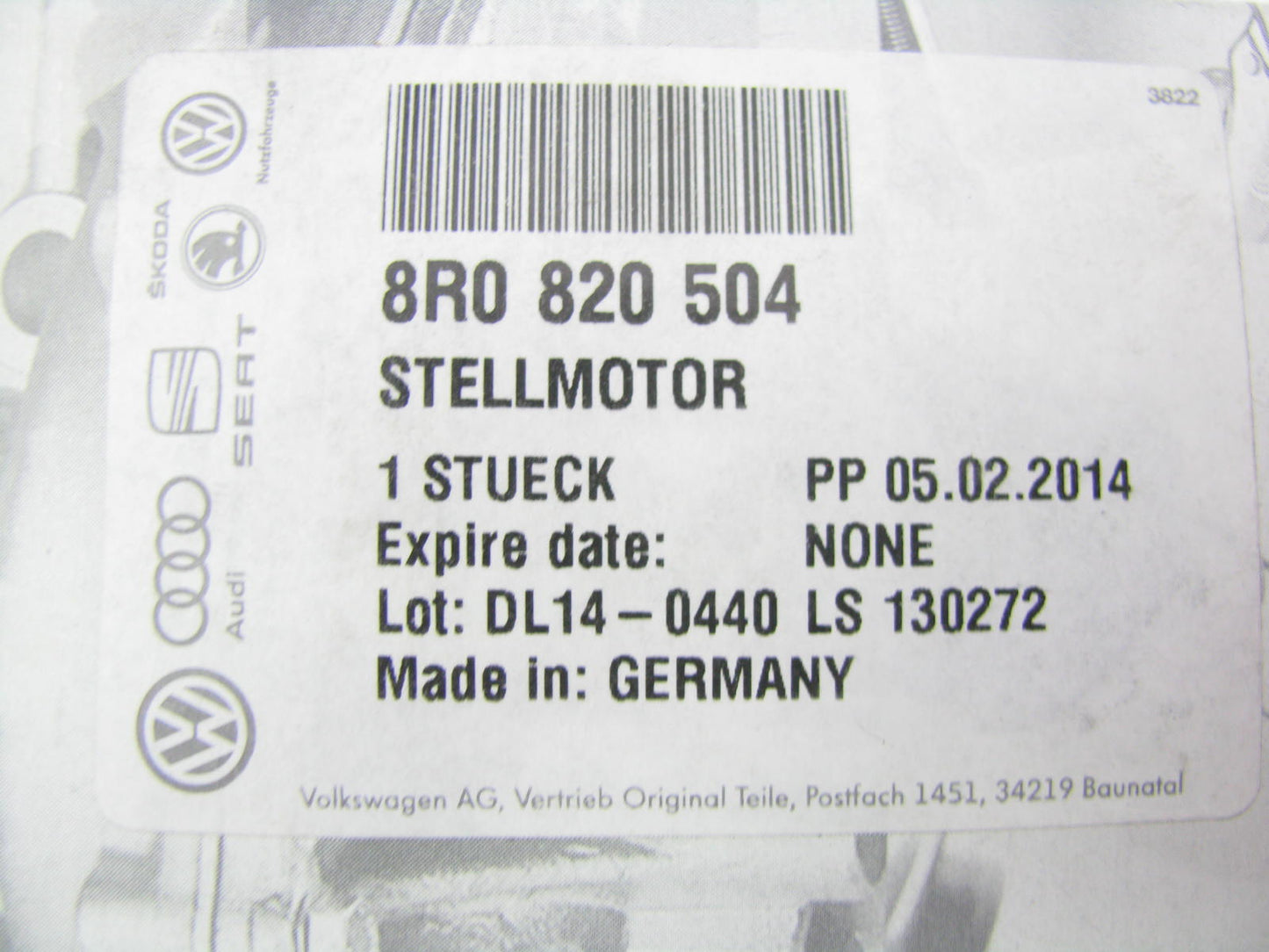 NEW - OEM VW Audi 8R0820504 HVAC Seat Heater Blend Actuator For 2013-16 Q5