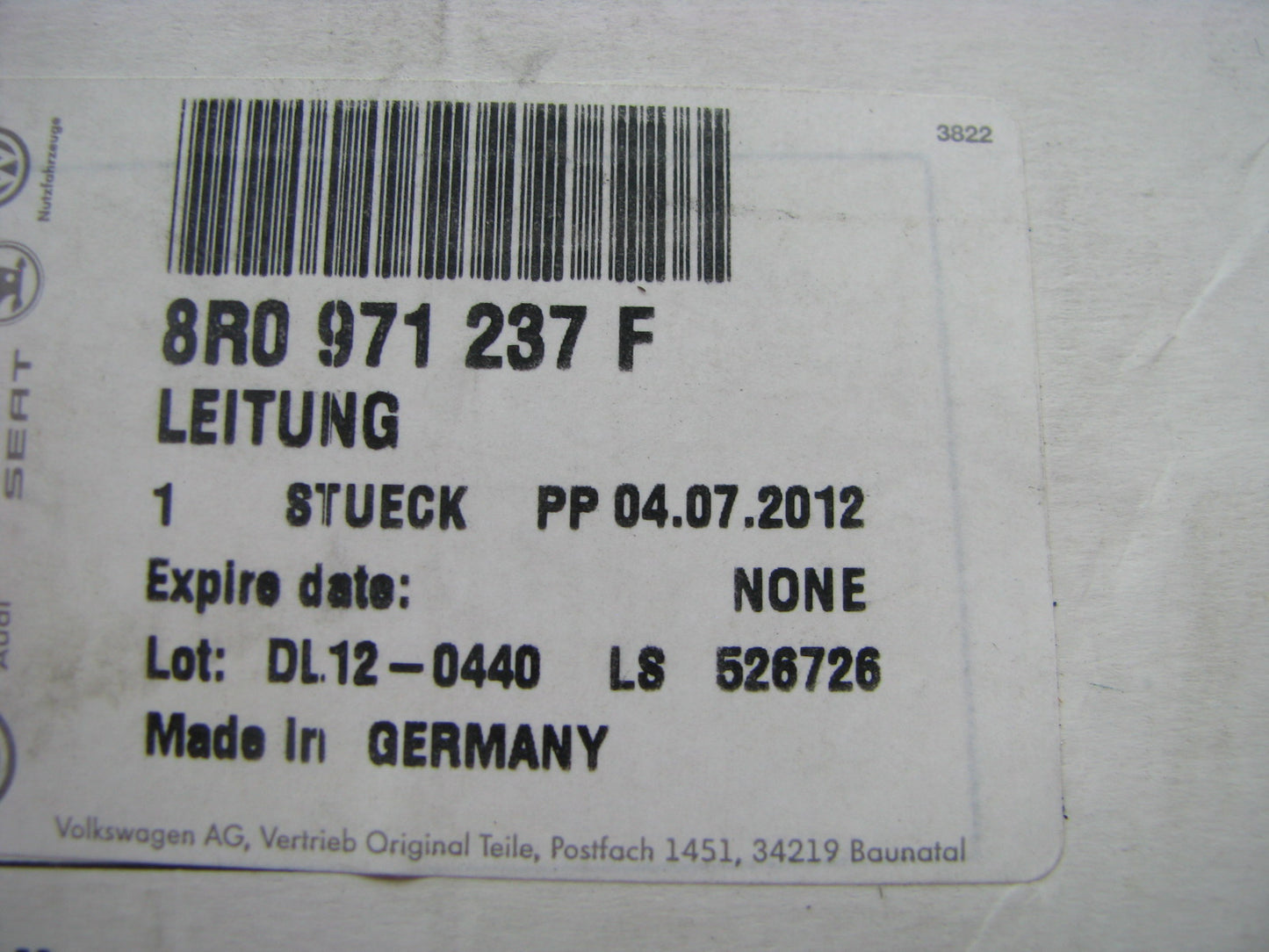 NEW - OEM VW Audi 8R0971237F Battery Ground Cable 2017 Q5 SQ5 3.0L-V6