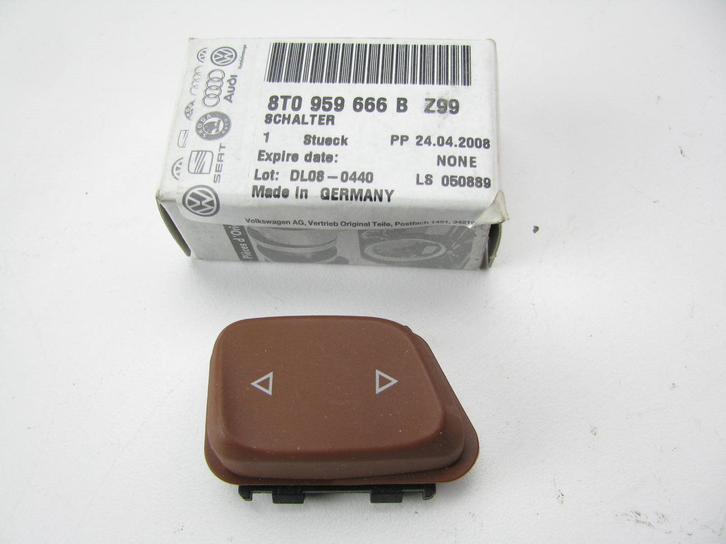 NEW - OEM Front Right Side Power Seat Memory Switch BROWN For Audi 8T0959666BZ99