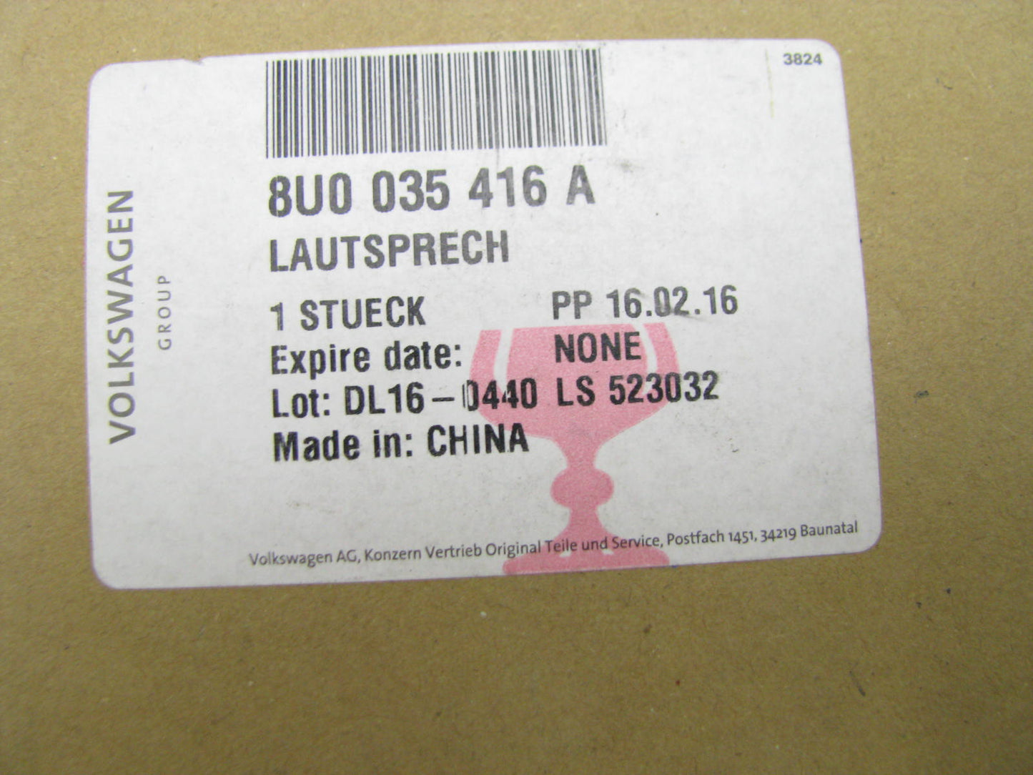 NEW - OEM VW Audi 8U0035416A Rear Quarter Speaker 2015-2018 Q3 & Q3 Quattro