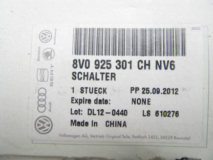 NEW - OEM 8V0925301CHNV6 Hazard Warning Light Switch For 2015-2017 Audi A3