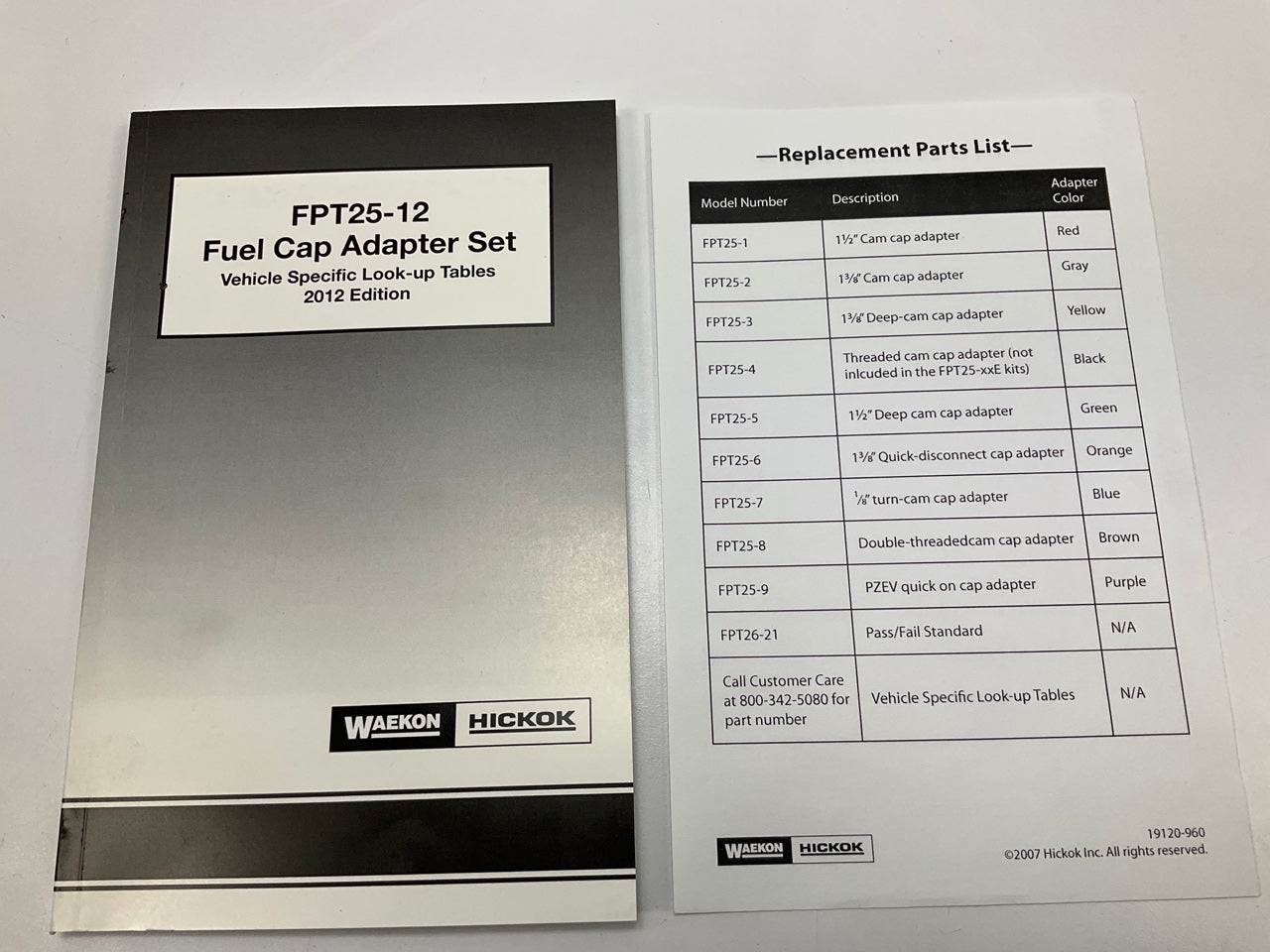 NEW, MISSING FPT25-4, Waekon FPT25-09E Fuel Gas Cap Adapter Master Test Tool Set