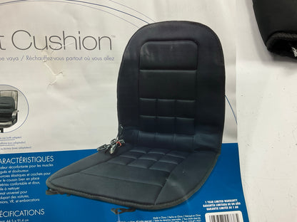 Wagan 9738 Heated Seat Cushion - Black - For Winter / Cold Weather Driving