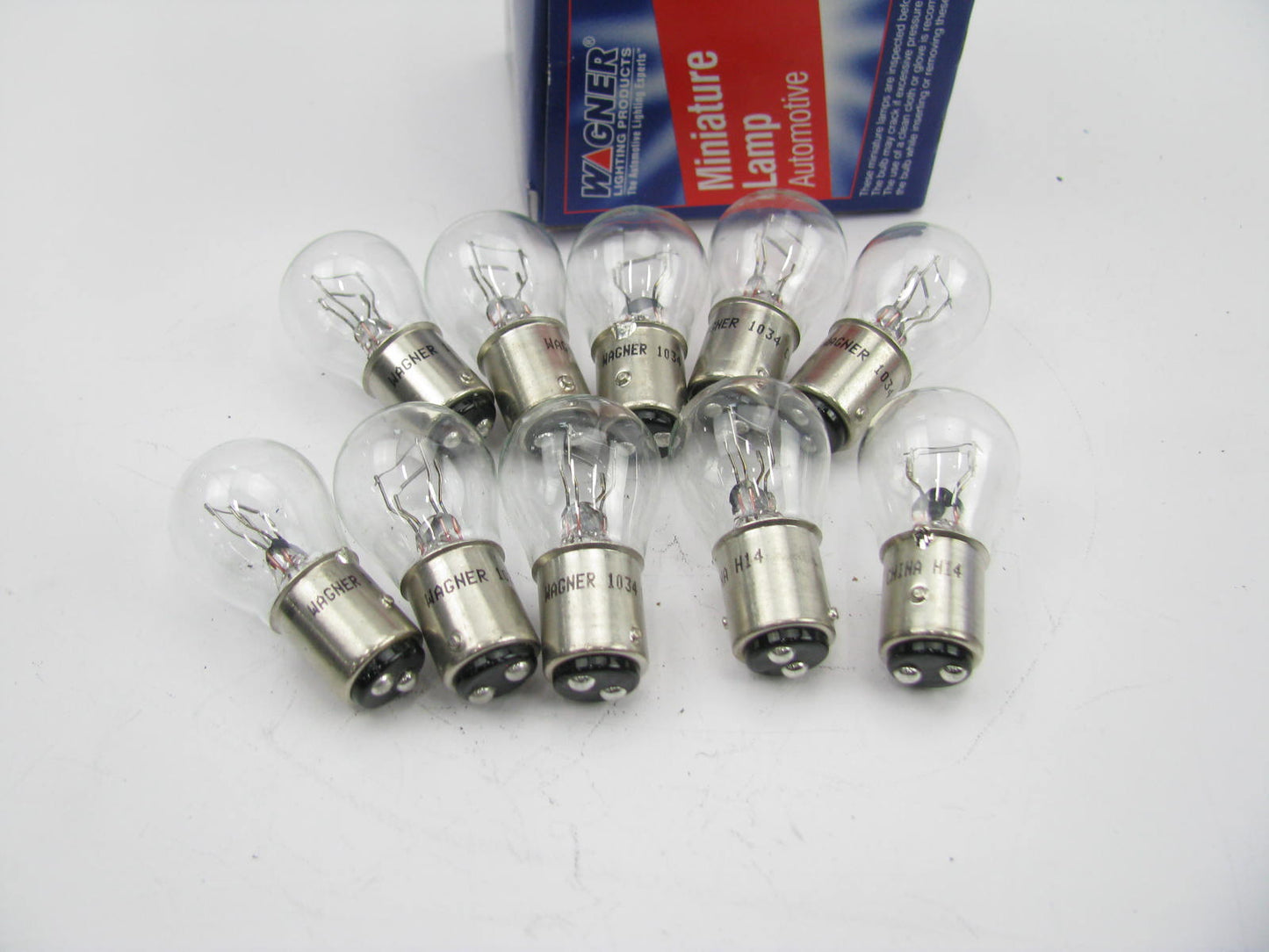 (10) Wagner 1034 Turn Signal Light Bulb - Double Contact Index S-8 12V 8.26 Watt