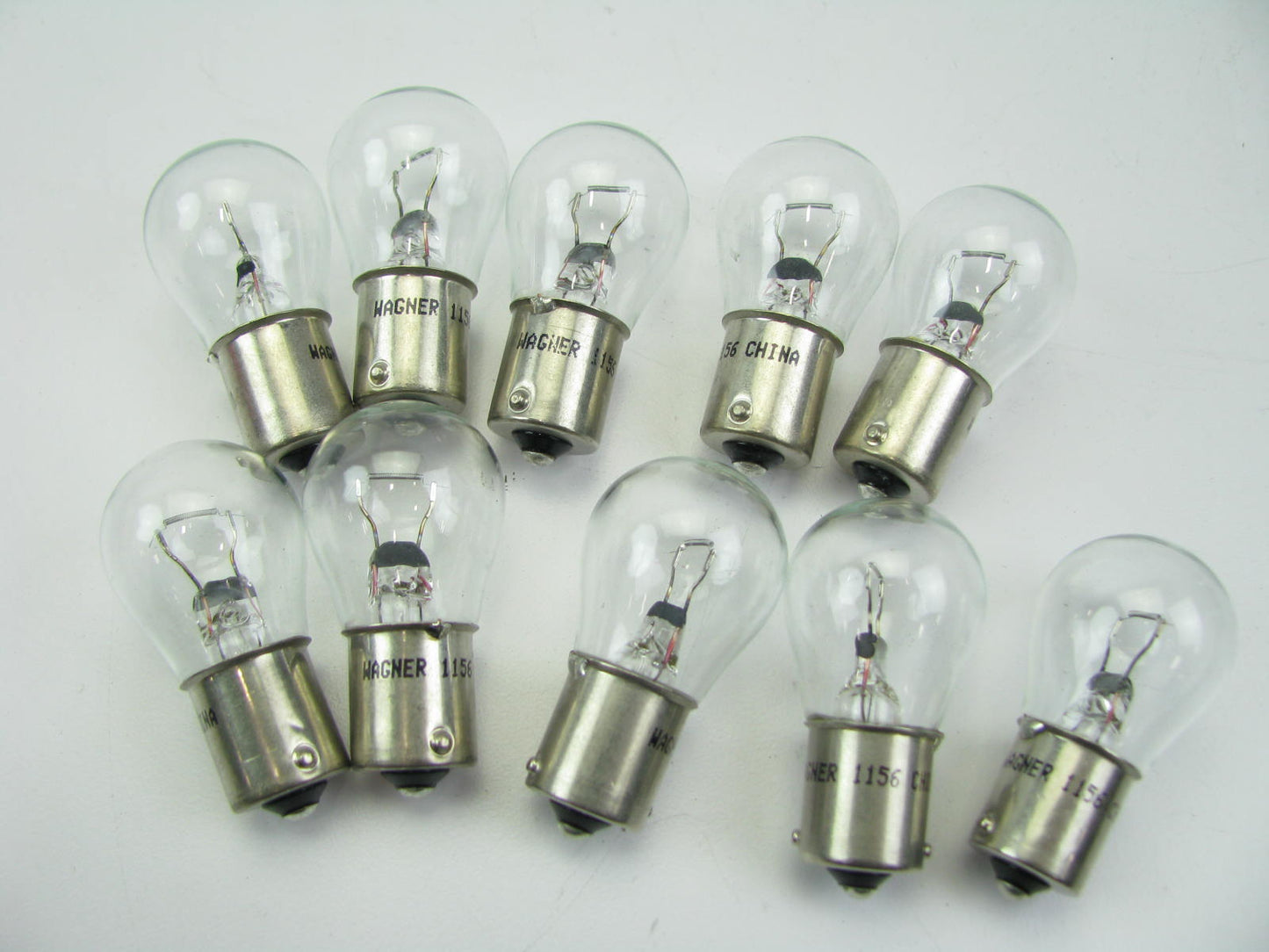 (10) Wagner 1156 Clear Tail Light Signal Brake Light Bulbs