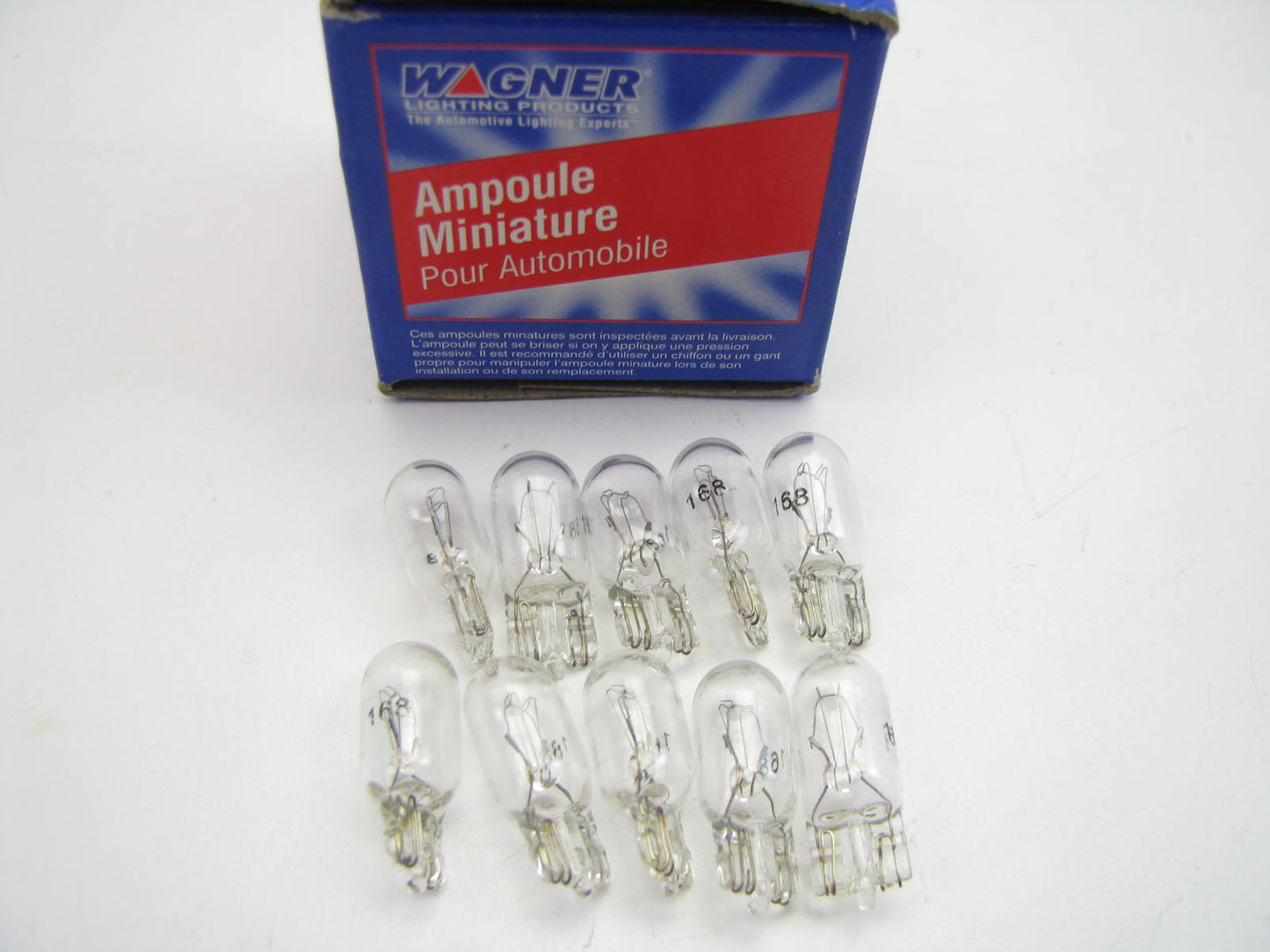 (10) Wagner 168 Miniature Light Bulb - Wedge T-3 1/4