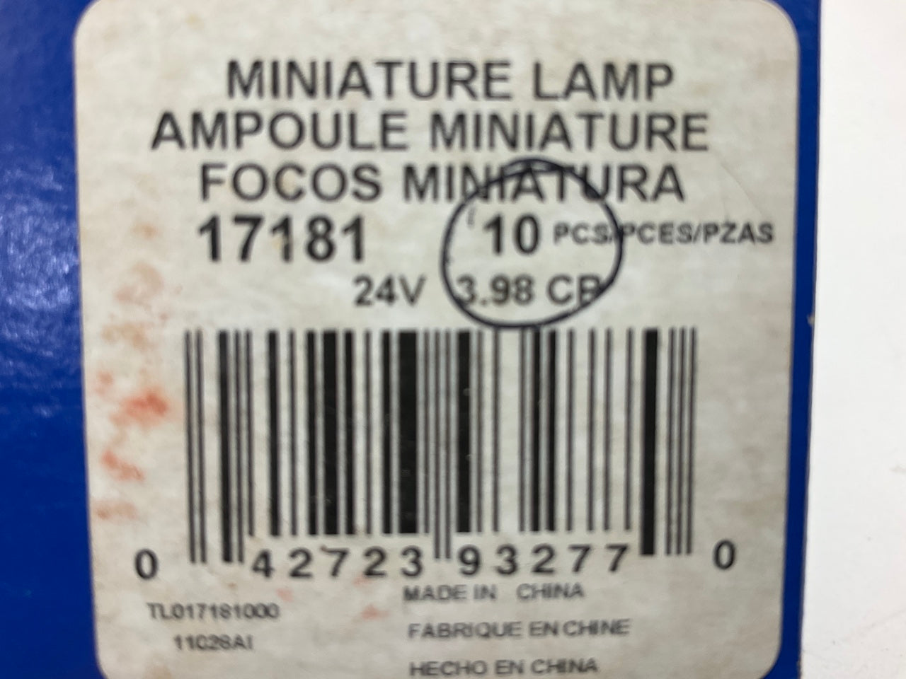 (10) Wagner 17181 Miniature Taillight Light Bulb