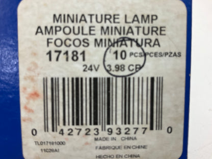 (10) Wagner 17181 Miniature Taillight Light Bulb