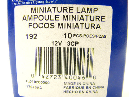 (10) Wagner 192 Instrument Panel Light Lamp Bulb