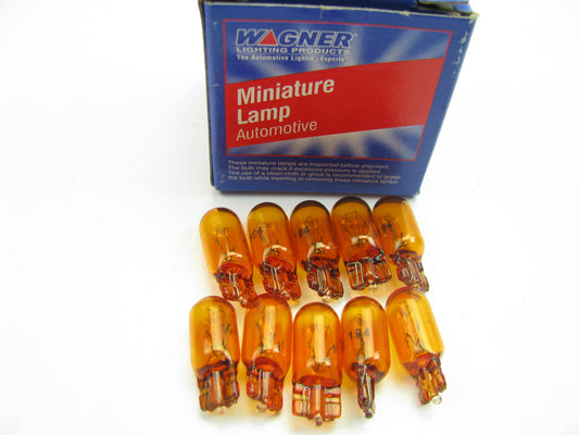 (10) Wagner 194NA Minature Light Bulb Amber - Wedge T-3 1/4 14V 3.78 Watt