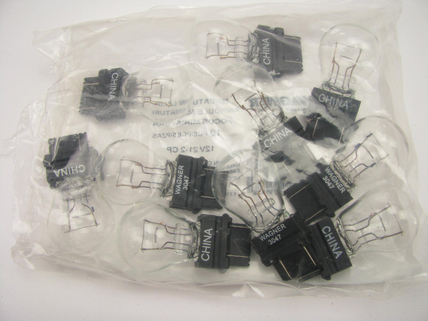 (10) Wagner 3047 Back Up Light Bulb - Miniature Lamp GT-8