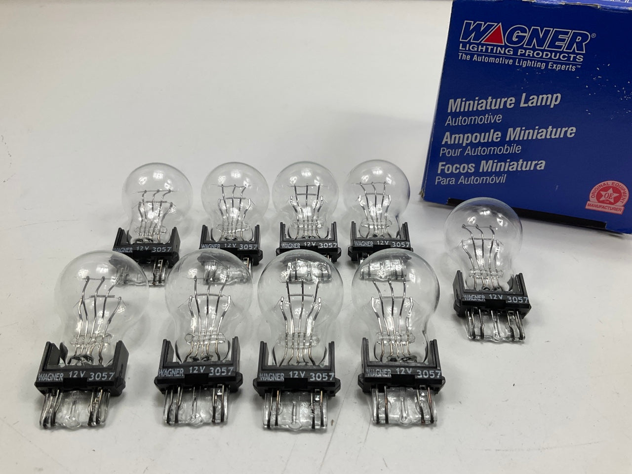 (9) Wagner 3057 Miniature Light Bulb - Double Contact Wedge GT-8