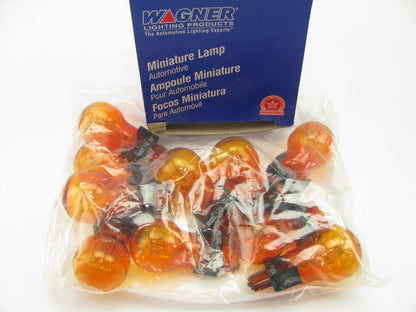 (10) Wagner 3057NA Amber Parking Lamp Bulb - Double Contact Wedge GT-8