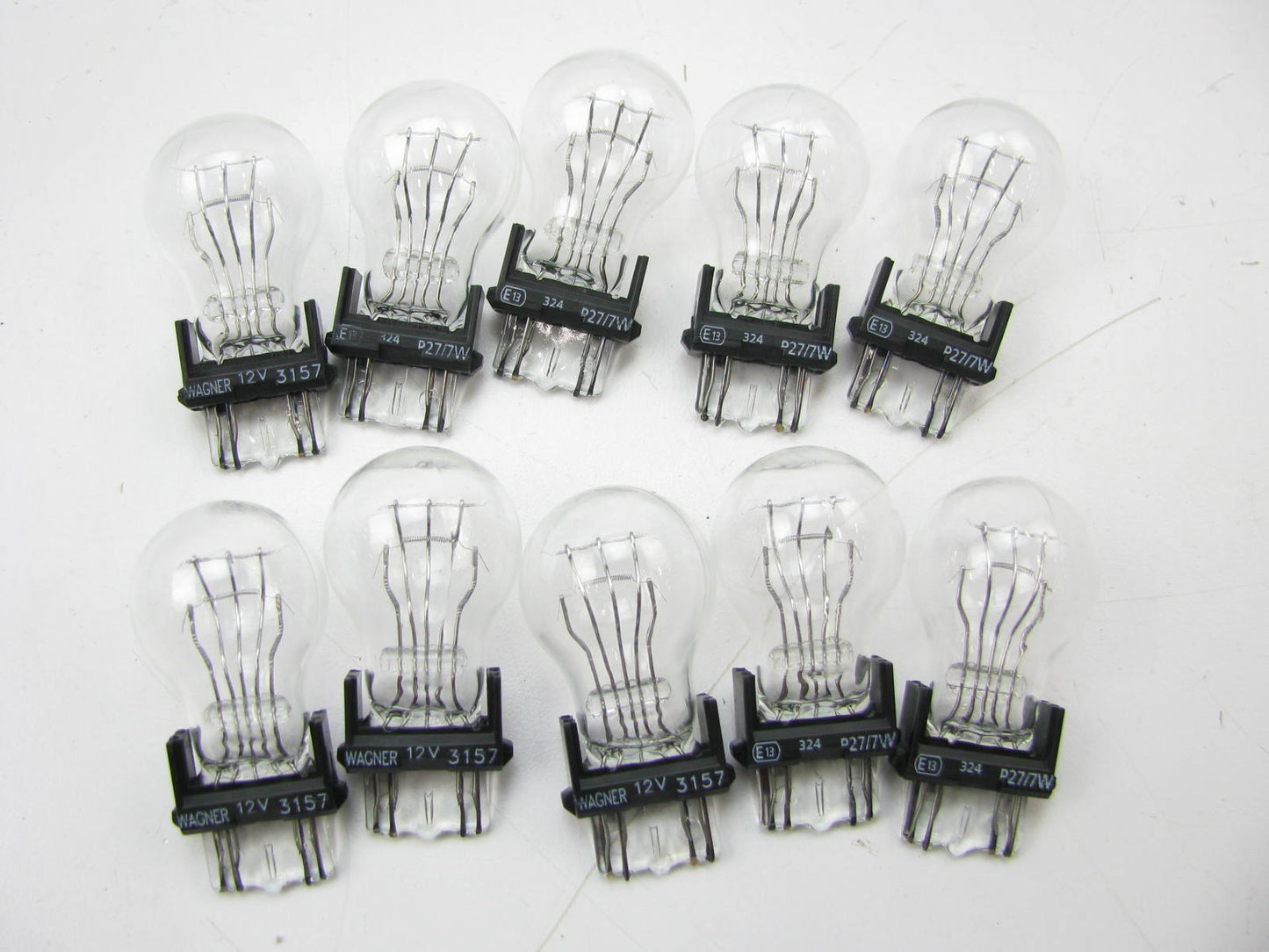 (10) Wagner 3157 Miniature Light Bulb - Double Contact Wedge GT-8