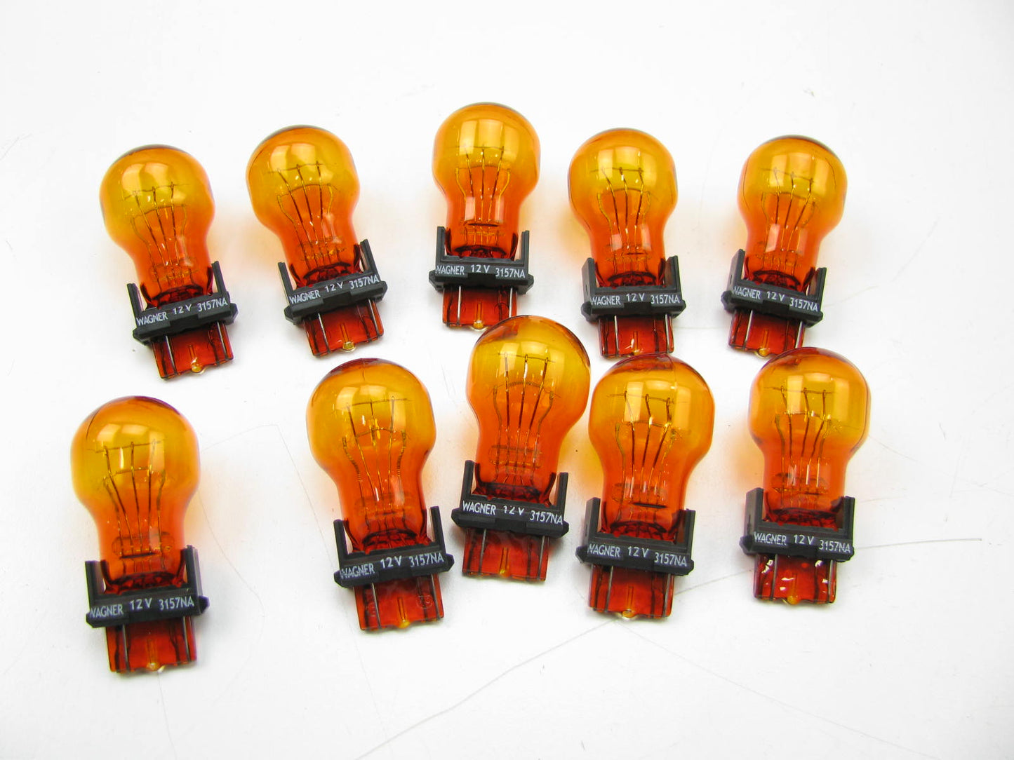 (10) Wagner 3157NA Turn Signal Light Bulb Amber - Double Contact Wedge GT-8 12V