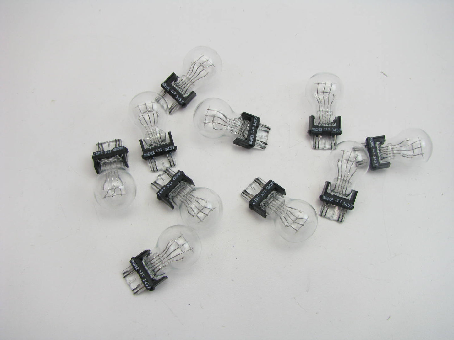 (10) Wagner 3457 Miniature Light Bulb - Double Contact Wedge GT-8