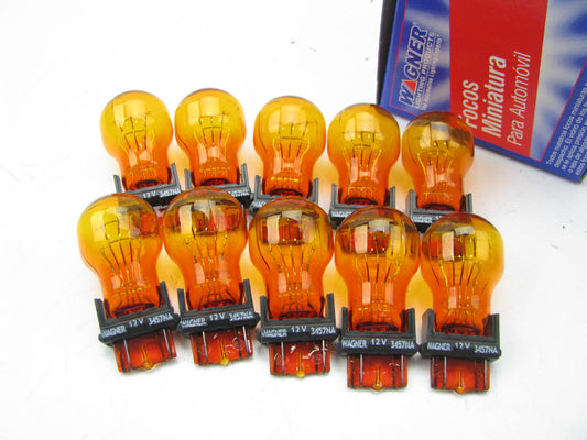 (10) Wagner 3457NA Amber Turn Signal Light Bulbs 14V