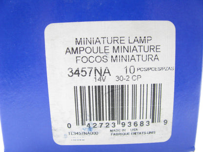 (10) Wagner 3457NA Amber Turn Signal Light Bulbs 14V