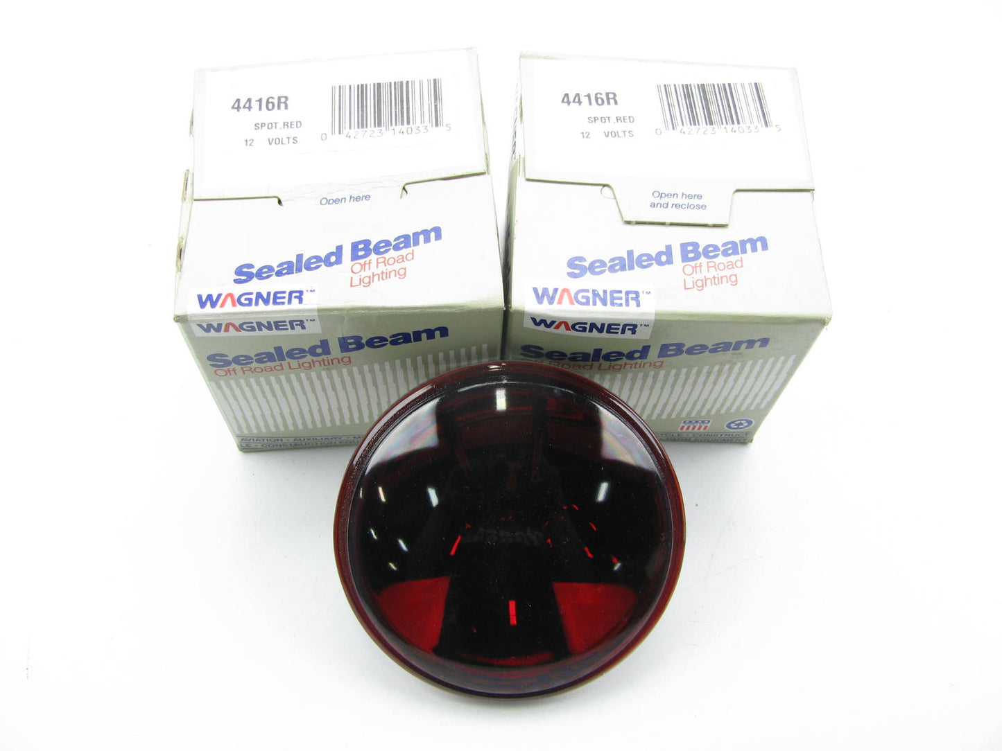 (2) Wagner 4416R PAR36 12.8V 30W Sealed Beam Lamp Light Bulbs - RED