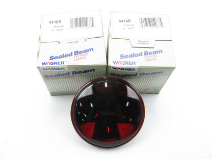 (2) Wagner 4416R PAR36 12.8V 30W Sealed Beam Lamp Light Bulbs - RED