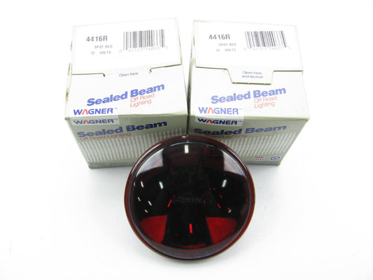 (2) Wagner 4416R PAR36 12.8V 30W Sealed Beam Lamp Light Bulbs - RED