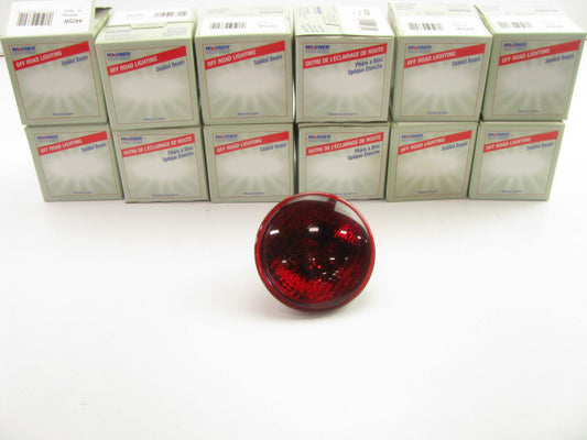 (12) Wagner 4425R Sealed Beam RED Light Lamp Bulbs 18W 12.8V PAR 36 Bulb 4 1/2''