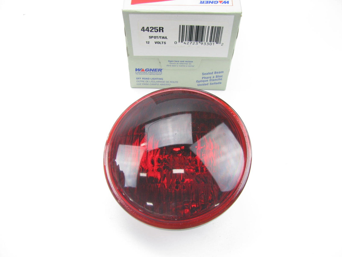 Wagner 4425R Sealed Beam RED Light Lamp Bulb 18W 12.8V  PAR 36 Bulb 4 1/2''