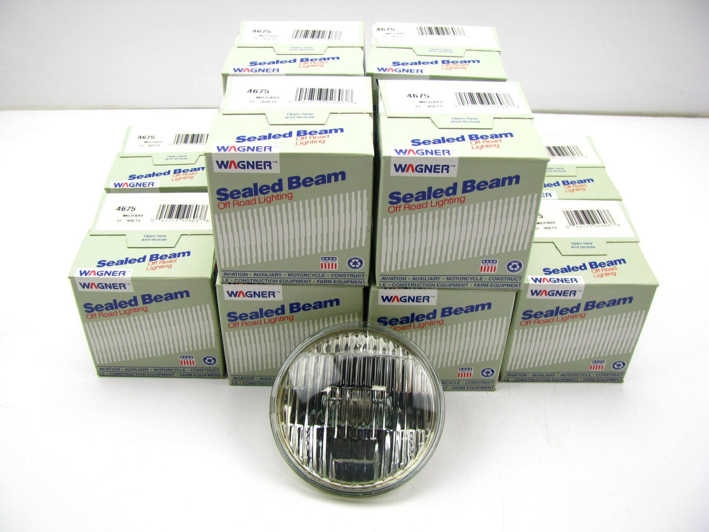 (12) Wagner 4675 Sealed Beam Lamp Light Bulb PAR36 4.5'' 75 Watt 13V - PACK OF 12