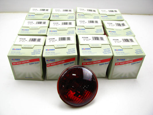 (12) WAGNER 4752R 28V 60W RED Light Lamp Bulb Red Beam 28 Volt 60 Watts PAR36