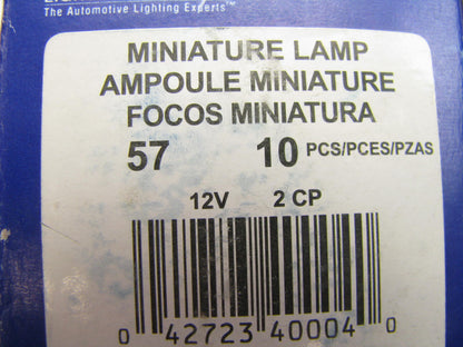 (10) Wagner 57 Miniature Light Bulb - Miniature Bayonet G-4 1/2