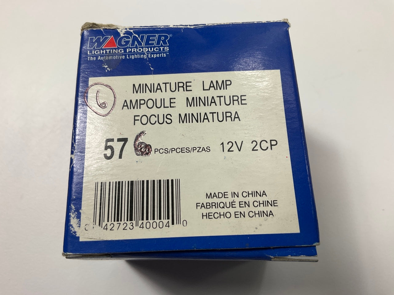 (6) Wagner 57 Miniature Light Bulbs 12V 2CP