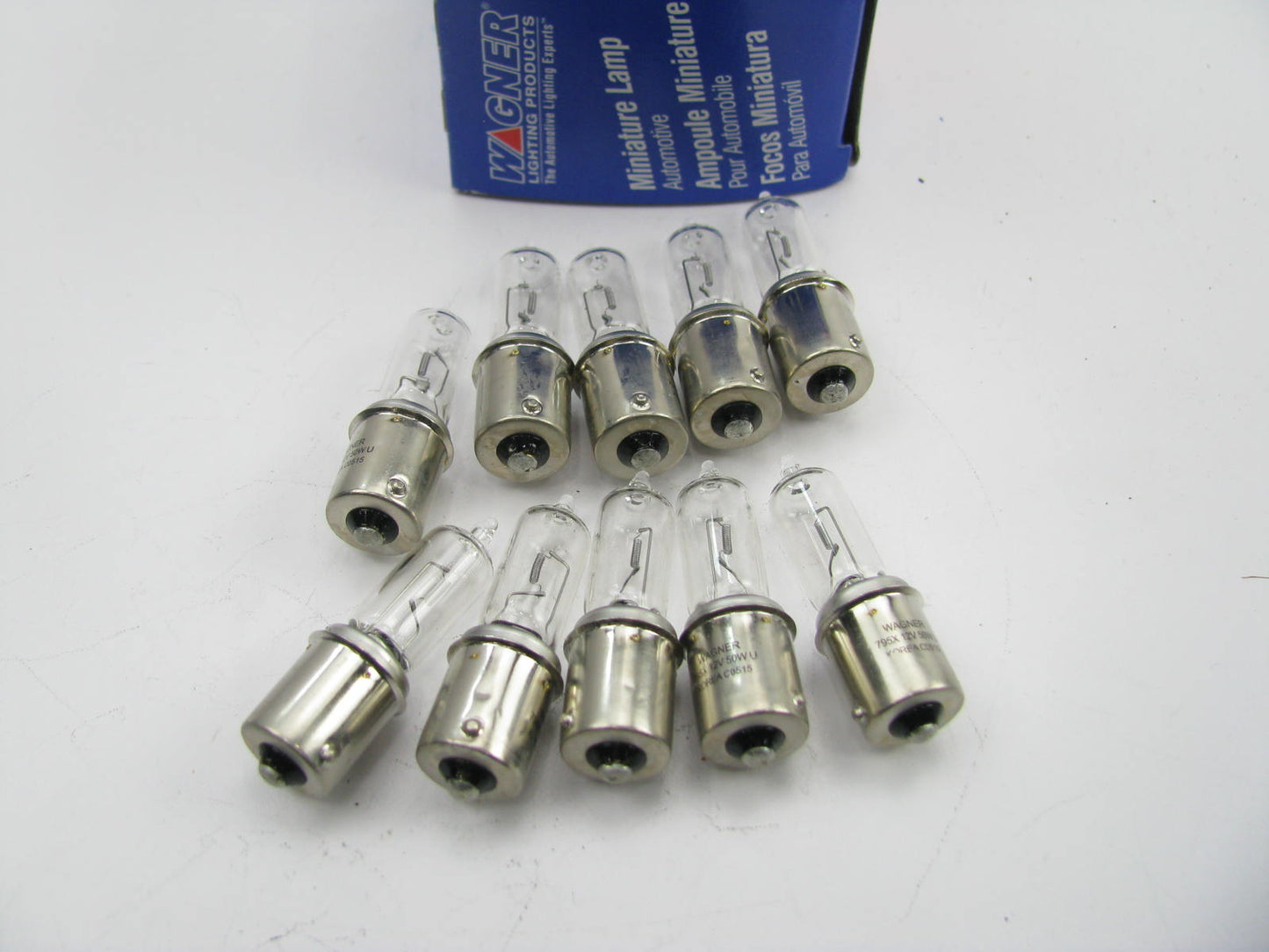 (10) Wagner 795X Dome Light Bulb - Single Contact Bayonet T-4 1/2 12.8V 50 Watt