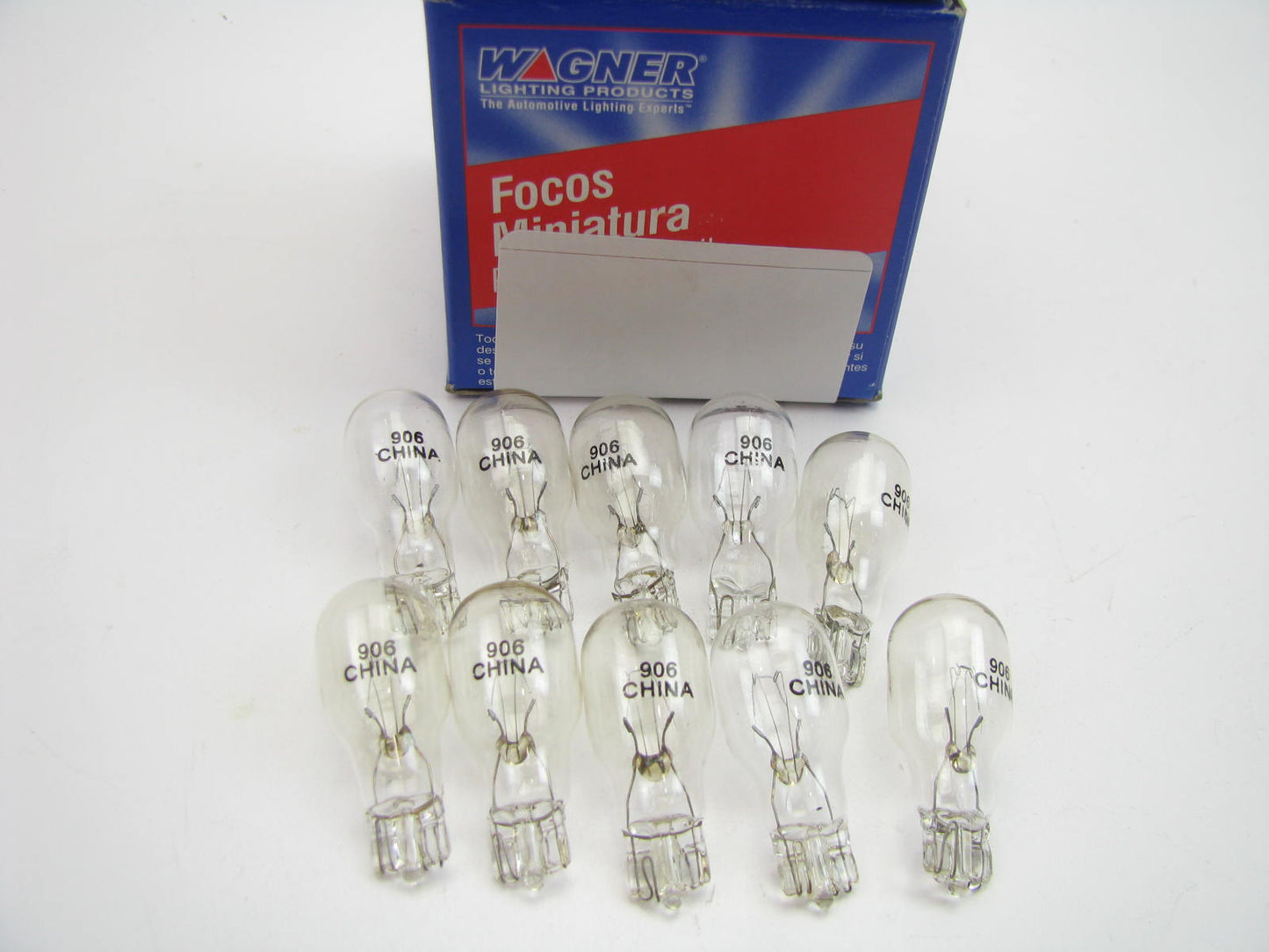 (10) Wagner 906 Miniature Light Bulb - Wedge T-5