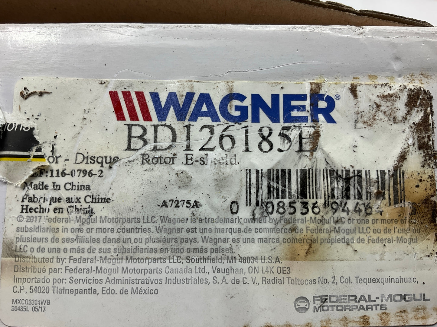 Wagner BD126185E Rear Disc Brake Rotor For 2004-2010 Toyota Sienna