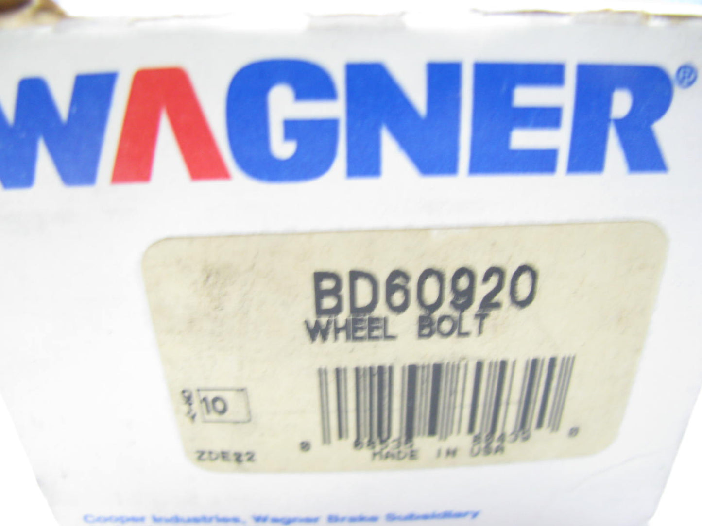 (x10) Wheel Lug Studs Front Wagner BD60920