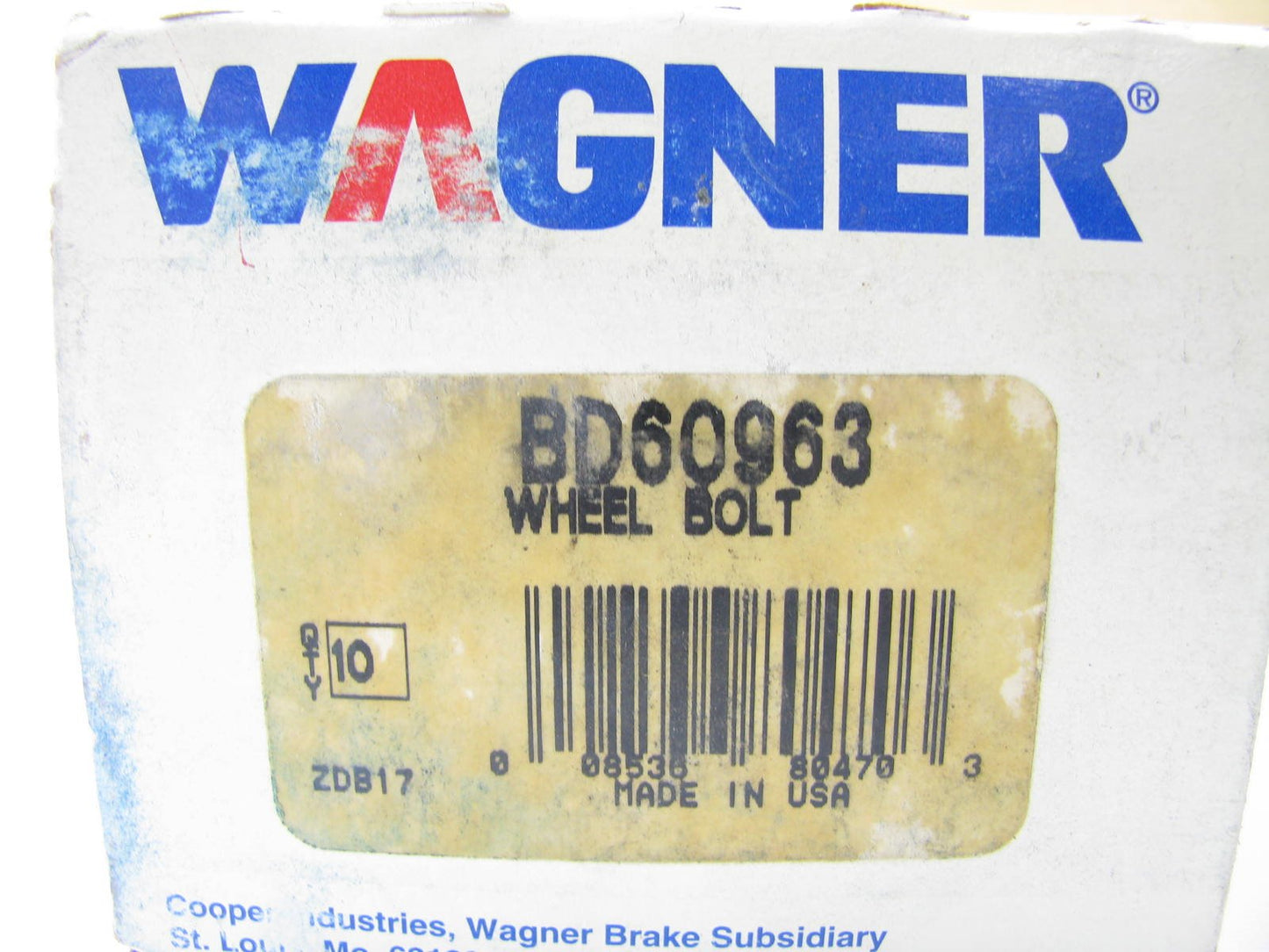 (10) Wagner BD60963 REAR Wheel Lug Stud Bolts