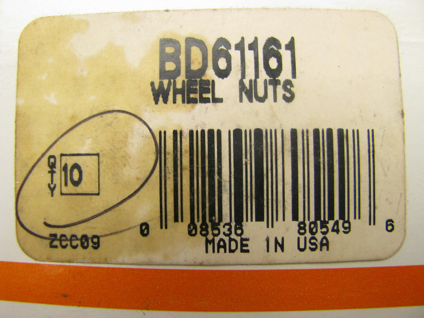 (10) Wagner BD61161 Wheel Lug Nuts