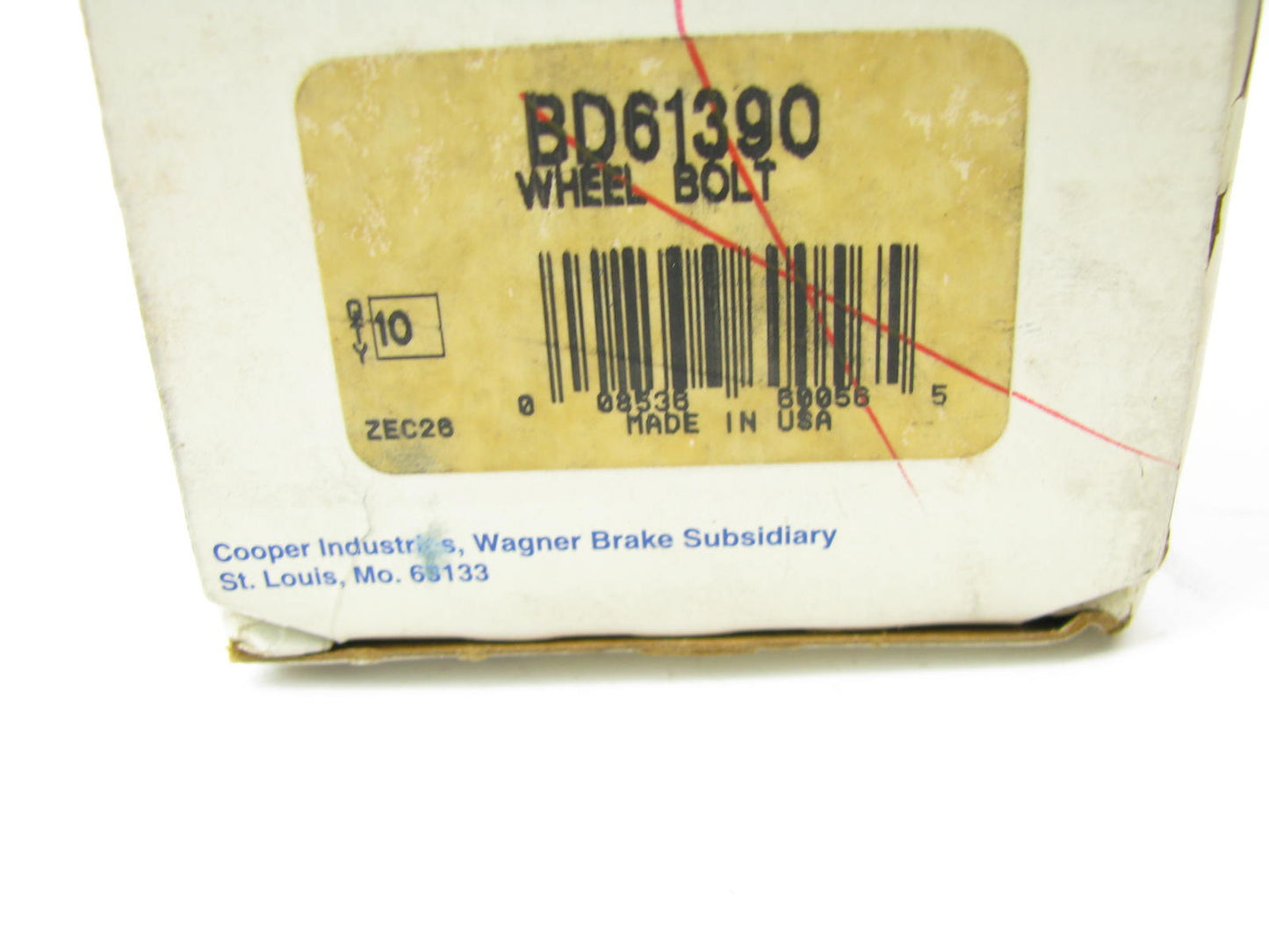 (10) Wagner BD61390 Wheel Lug Stud - Front / Rear