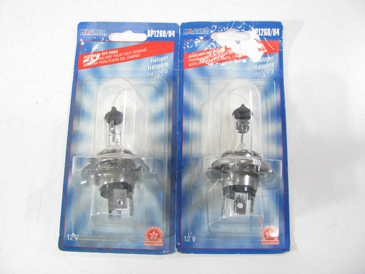 (2) Wagner BP1260H4 Halogen Motorcycle Headlight  Bulb H4 12V 60/55W