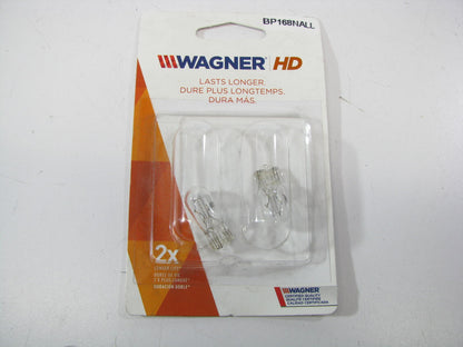 (2) Wagner BP168NALL Long Life Wedge Minature Lamp Light Bulb