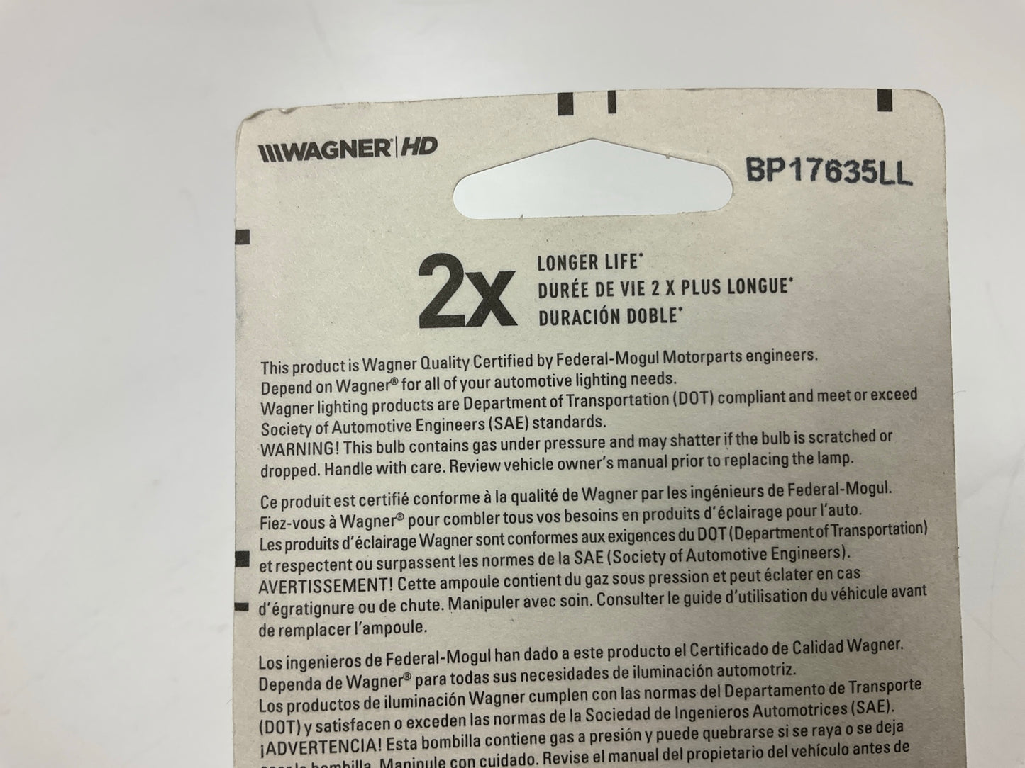 (2) Wagner BP17635LL Turn Signal Light Bulb, Long Life, # 17635
