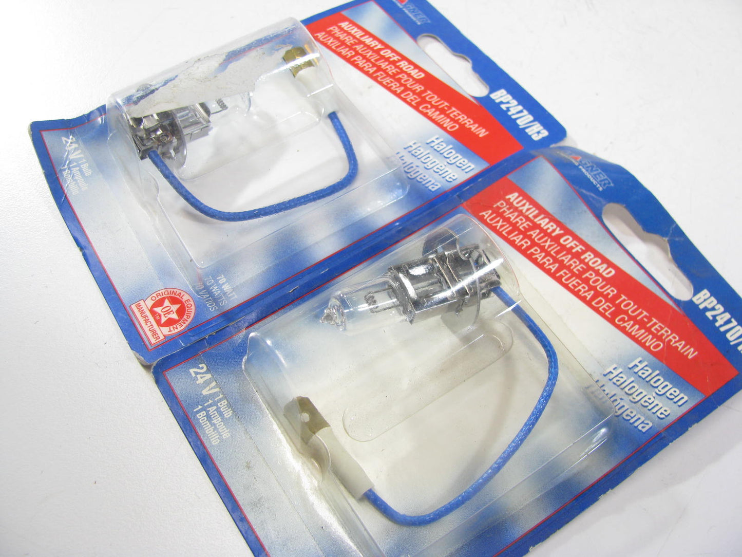 (2) Wagner BP2470H3 Halogen Offroad Auxiliary Light Bulb T3 1/4'' 24V 70W