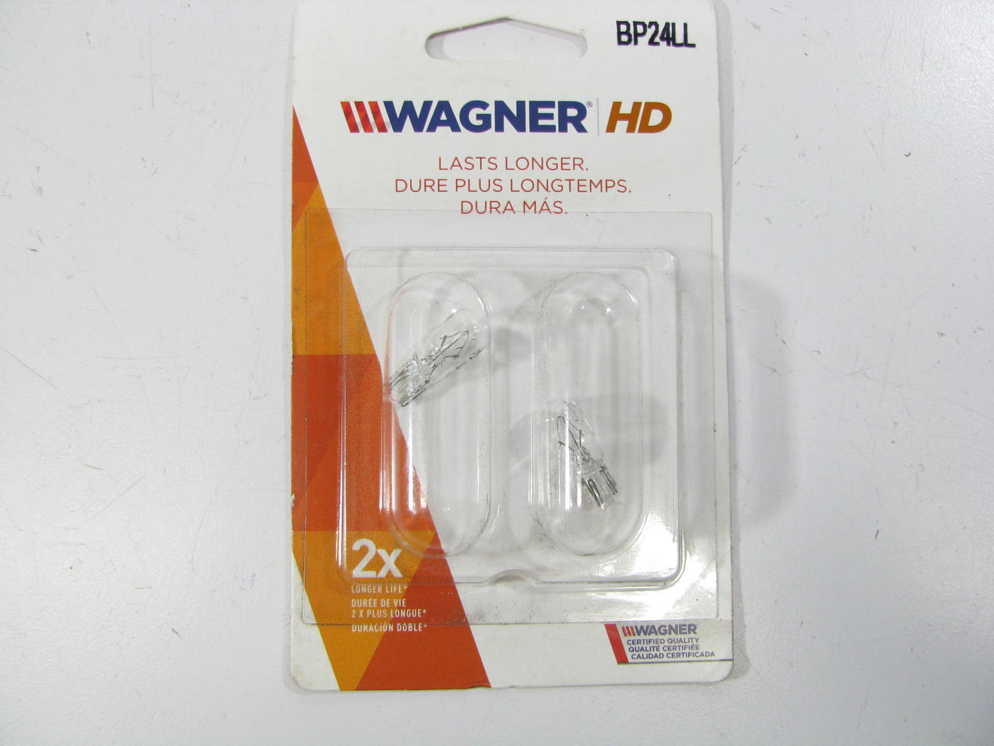 (2) Wagner BP24LL Long Life Wedge Minature Lamp Light Bulbs #24