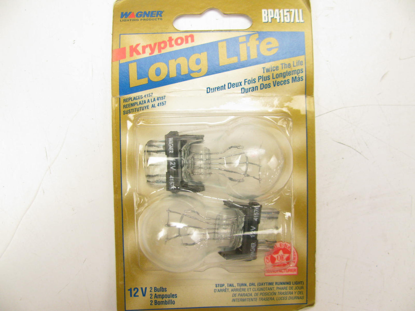 Wagner BP4157LL Long Life Turn Signal Tail Light Lamp Bulbs 4157 - 2 PACK