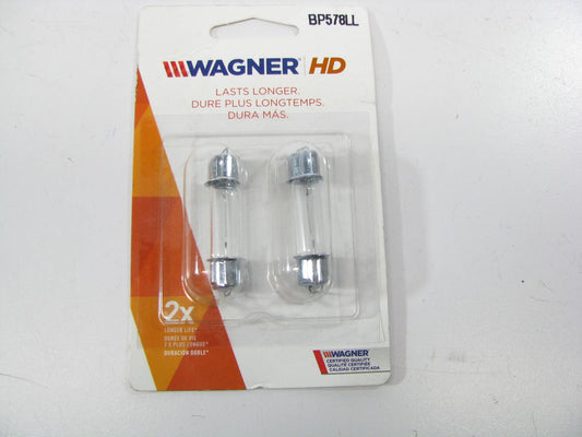 (2) Wagner BP578LL Long Life Courtesy Dome Map Luggage Light Lamp Bulb