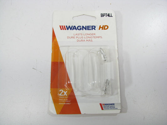 (2) Wagner BP74LL Long Life Wedge Minature Light Lamp Bulbs