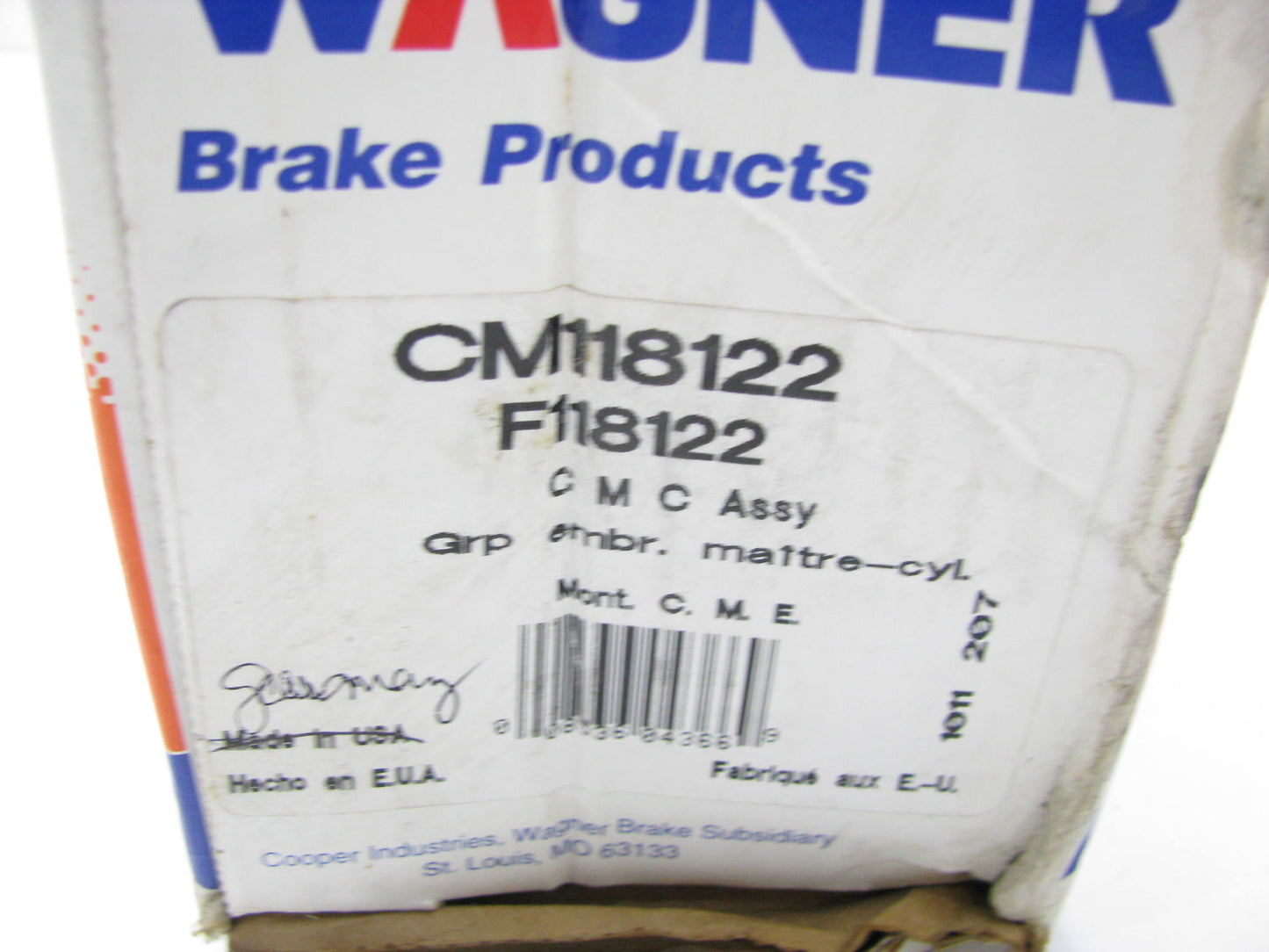 Wagner CM118122 Clutch Master Cylinder  For 1984-1989 Mercedes-Benz 190